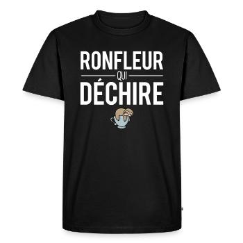Ronfleur qui déchire je ne ronfle pas ronflement - T-shirt Premium bio Homme - noir - Devant - Nico (187cm)