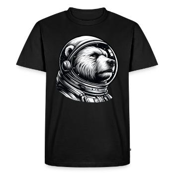 Bear, Astronaut, Space, Space - Men's Premium Organic T-Shirt - black - Front - Nico (187cm)