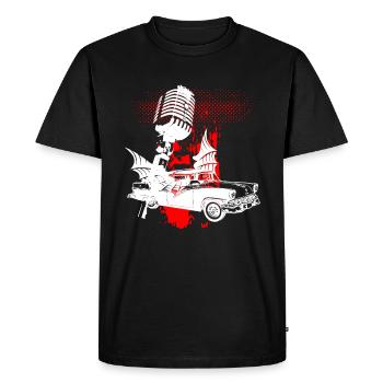 Auto Rockabilly Trash Polka - T-shirt Premium bio Homme - noir - Devant - Nico (187cm)