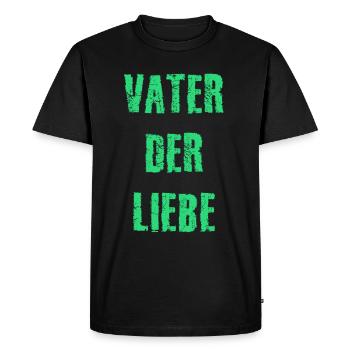 Père d'amour / papa / fête des pères - T-shirt Premium bio Homme - noir - Devant - Nico (187cm)