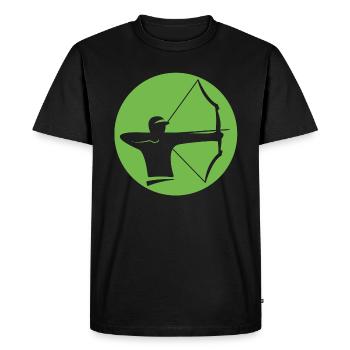 Chemise de tir à l'arc de tir à l'arc - T-shirt Premium bio Homme - noir - Devant - Nico (187cm)