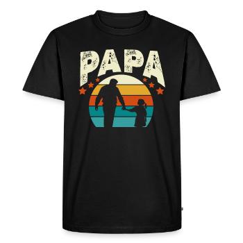 Papa Vintage - T-shirt Premium bio Homme - noir - Devant - Nico (187cm)