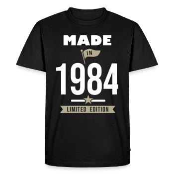 MADE IN 1984 Born in 1984 Anniversary - Men's Premium Organic T-Shirt - black - Front - Nico (187cm)