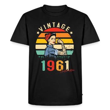 1961 Vintage Édition limitée Cadeau Femmes - T-shirt Premium bio Homme - noir - Devant - Nico (187cm)