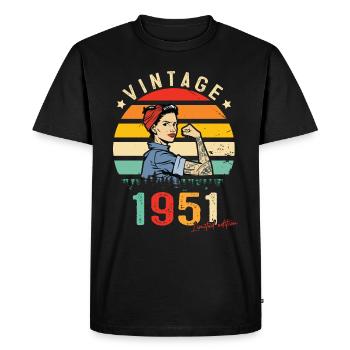 1951 Vintage Édition limitée Cadeau Femmes - T-shirt Premium bio Homme - noir - Devant - Nico (187cm)