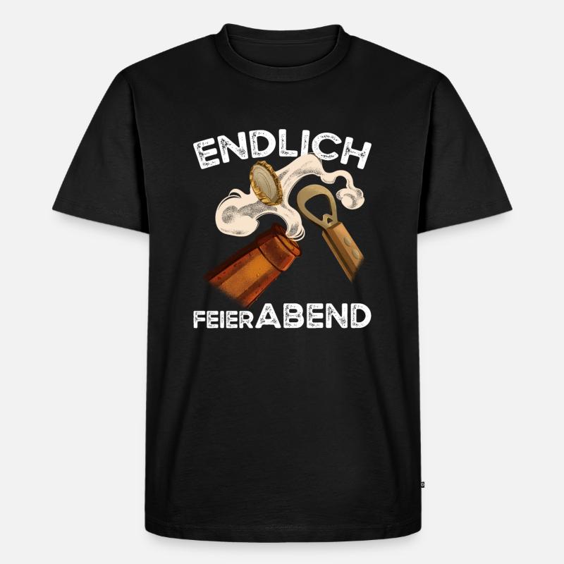 Endlich Feierabend Bier - Männer Premium Bio T-Shirt - Schwarz
