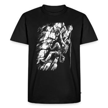 Escalade libre Escalade libre - T-shirt Premium bio Homme - noir - Devant - Nico (187cm)