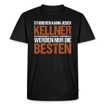 Tout le monde peut étudier - Édition Kellner - T-shirt Premium bio Homme - noir - Devant - Nico (187cm)