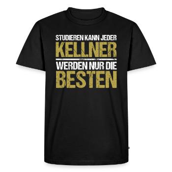 Tout le monde peut étudier - Édition Kellner - T-shirt Premium bio Homme - noir - Devant - Nico (187cm)