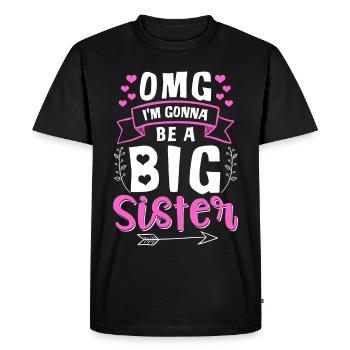 OMG je vais être une grande soeur - T-shirt Premium bio Homme - noir - Devant - Nico (187cm)