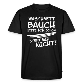 Je n'ai jamais eu un estomac de planche à laver - T-shirt Premium bio Homme - noir - Devant - Nico (187cm)