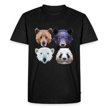 Polygone Ours Brun Ours Noir Ours Polaire Panda Ours - T-shirt Premium bio Homme - noir - Devant - Nico (187cm)