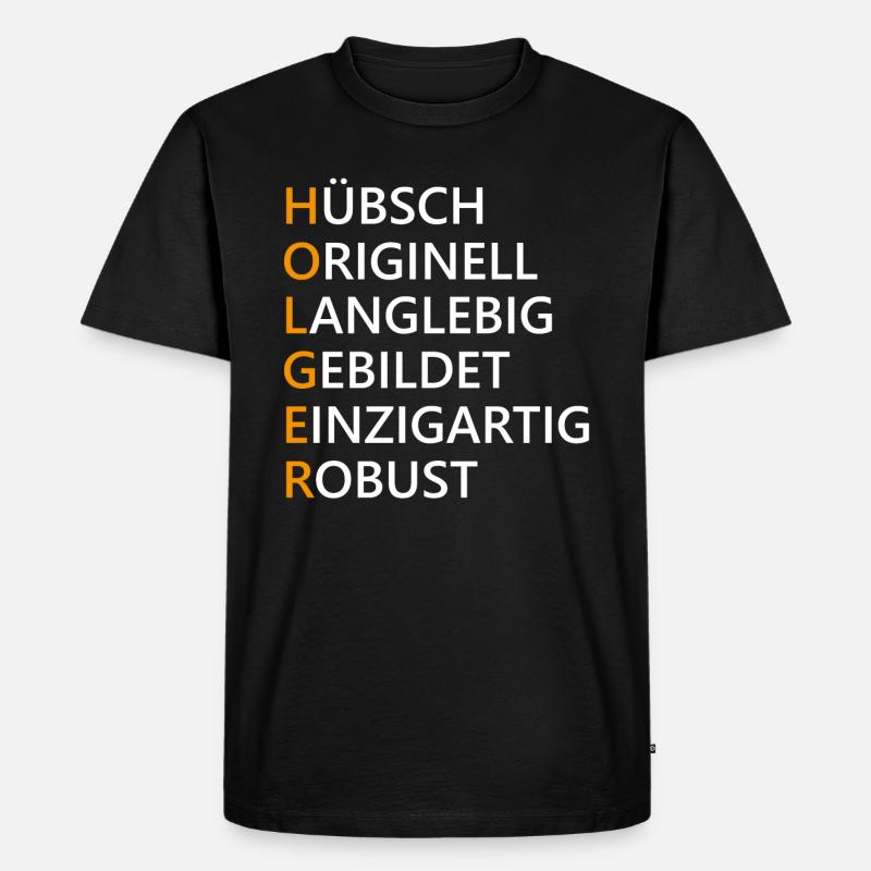 Holger Name Geschenk - Männer Premium Bio T-Shirt - Schwarz
