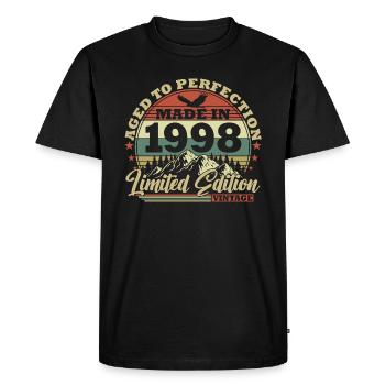 1998 Born vintage Geburtstg Retro - Men's Premium Organic T-Shirt - black - Front - Nico (187cm)