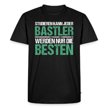 Tout le monde peut étudier - Édition Bastler - T-shirt Premium bio Homme - noir - Devant - Nico (187cm)