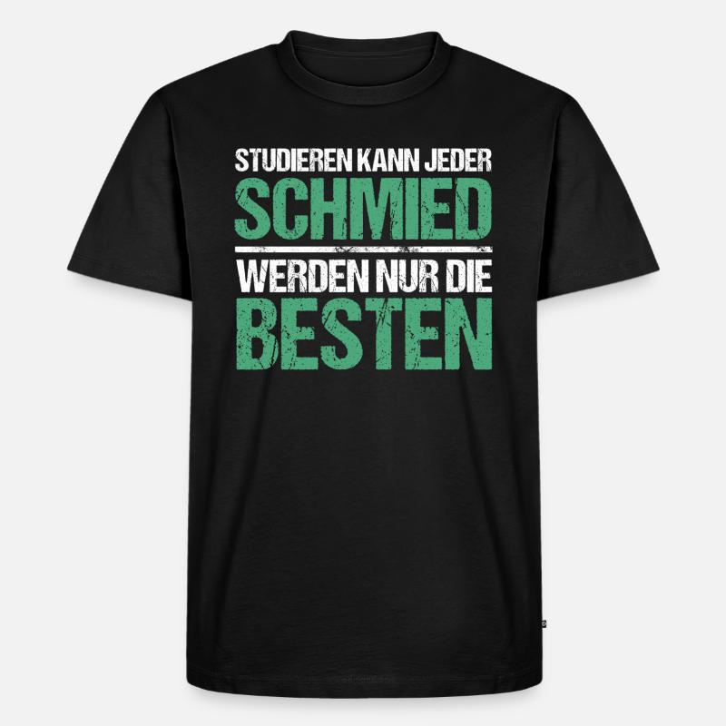 Studieren kann jeder - Schmied Edition - Männer Premium Bio T-Shirt - Schwarz