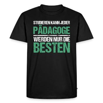 Tout le monde peut étudier - Édition Pädagoge - T-shirt Premium bio Homme - noir - Devant - Nico (187cm)
