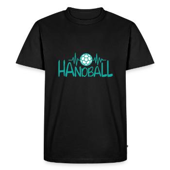 Battement de coeur de handball - T-shirt Premium bio Homme - noir - Devant - Nico (187cm)