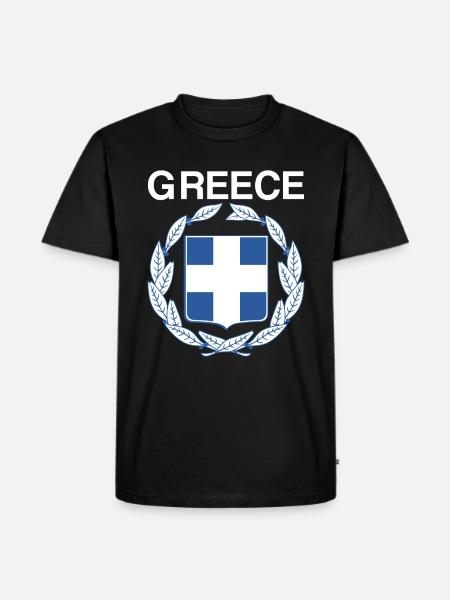 Grækenland våbenskjold - Herre Premium økologisk T-shirt - sort