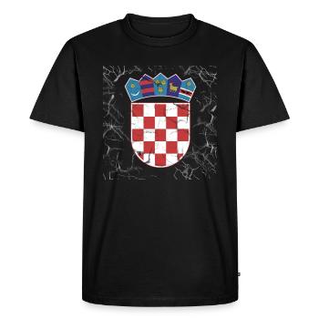 Croatie Design Hrvatska - T-shirt Premium bio Homme - noir - Devant - Nico (187cm)