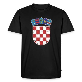 Croatie Design Hrvatska - T-shirt Premium bio Homme - noir - Devant - Nico (187cm)