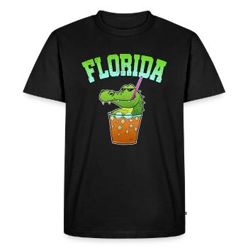 Florida Alligaor Crocodile Cocktail Vacances à l'alcool - T-shirt Premium bio Homme - noir - Devant - Nico (187cm)