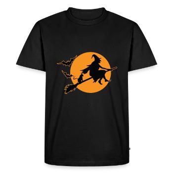 Witch witches broom Halloween - Men's Premium Organic T-Shirt - black - Front - Nico (187cm)