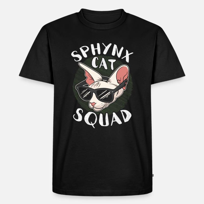 Sphynx Cat Squad - Männer Premium Bio T-Shirt - Schwarz