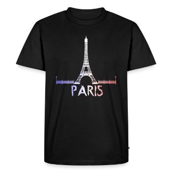 Paris Eiffel Tower holiday France gift - Men's Premium Organic T-Shirt - black - Front - Nico (187cm)