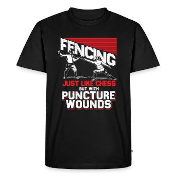 Fencing Chess Duel Fight Gift Saber Tactics - Men's Premium Organic T-Shirt - black - Front - Nico (187cm)