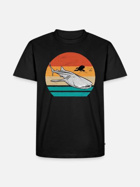 Dykning med hvalhaj - Herre Premium økologisk T-shirt - sort