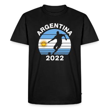 Football Argentine Coupe du Monde Drapeau de l’Argentine - T-shirt Premium bio Homme - noir - Devant - Nico (187cm)