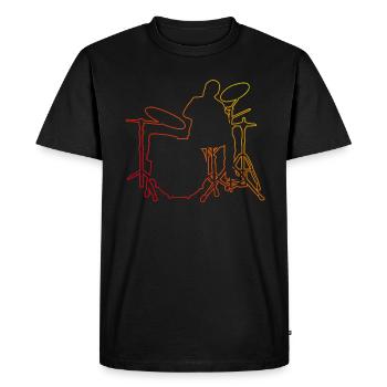 Men's Drummer Percussionist Drums - Men's Premium Organic T-Shirt - black - Front - Nico (187cm)