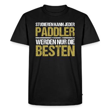 Tout le monde peut étudier - Édition Paddler - T-shirt Premium bio Homme - noir - Devant - Nico (187cm)