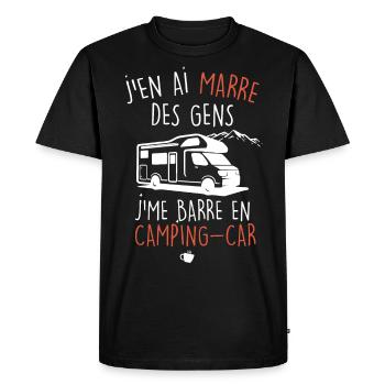 Camping-car, j'en ai marre des gens - T-shirt Premium bio Homme - noir - Devant - Nico (187cm)