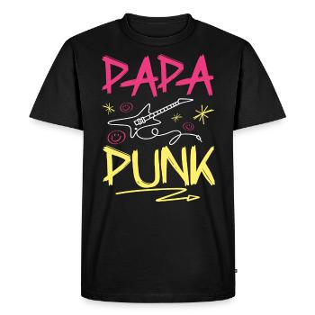 Papa Punk Rock - T-shirt Premium bio Homme - noir - Devant - Nico (187cm)