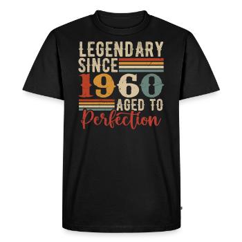 Legendary Since 1960 1960 Birthday Gift - Men's Premium Organic T-Shirt - black - Front - Nico (187cm)