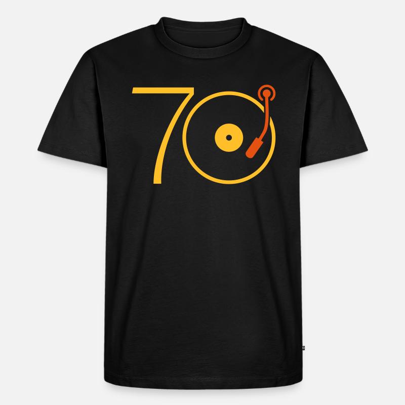 Musik der 70er - Männer Premium Bio T-Shirt - Schwarz