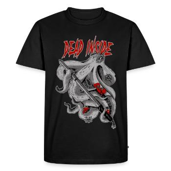 Tentacules d’horreur avec cœur et écriture démoniaque - T-shirt Premium bio Homme - noir - Devant - Nico (187cm)