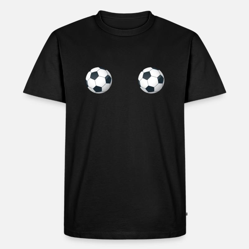 Fußball Brust Titten Brüste - Männer Premium Bio T-Shirt - Schwarz