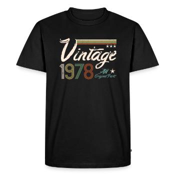 Vintage 1978 - 43. Geburtstag Retro - Männer Premium Bio T-Shirt - Schwarz - Vorne - Nico (187cm)