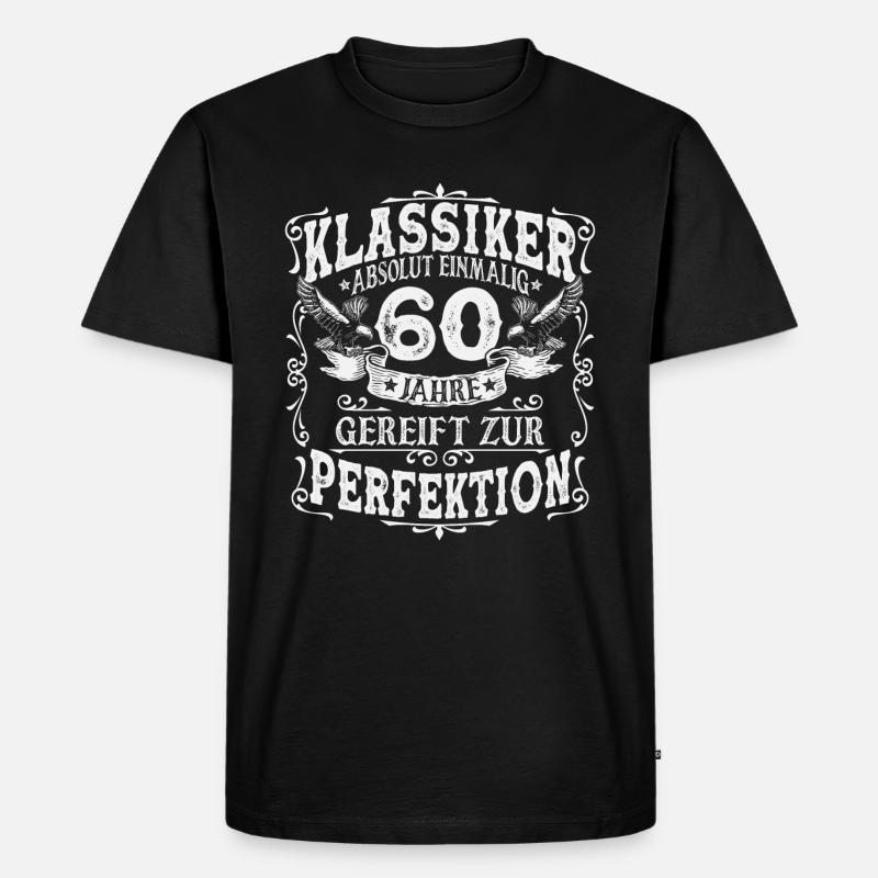 60. Geburtstag 60 Jahre Geschenk - Männer Premium Bio T-Shirt - Schwarz