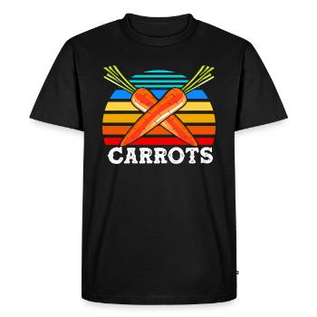 Vintage Carrots Carrot - Men's Premium Organic T-Shirt - black - Front - Nico (187cm)