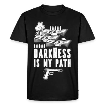 Gangster Les ténèbres sont ma voie - T-shirt Premium bio Homme - noir - Devant - Nico (187cm)