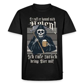 Il appelle je viendrai te chercher ! - T-shirt Premium bio Homme - noir - Devant - Nico (187cm)