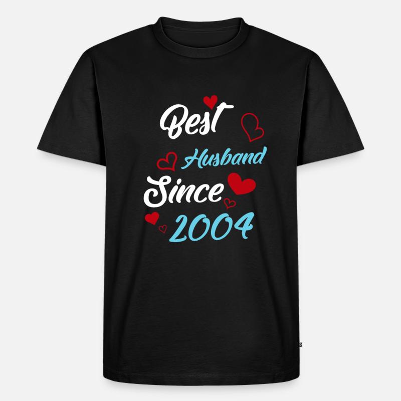 Bester Ehemann seit 2004 Hochzeit - Männer Premium Bio T-Shirt - Schwarz