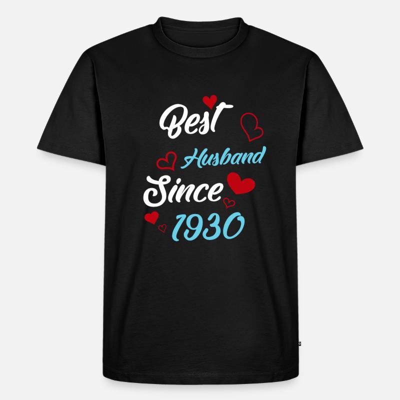Bester Ehemann seit 1930 Hochzeit - Männer Premium Bio T-Shirt - Schwarz