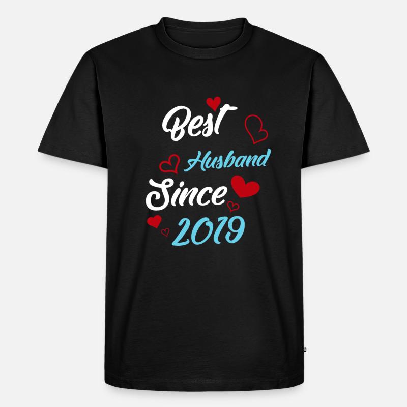 Bester Ehemann seit 2019 Hochzeit - Männer Premium Bio T-Shirt - Schwarz