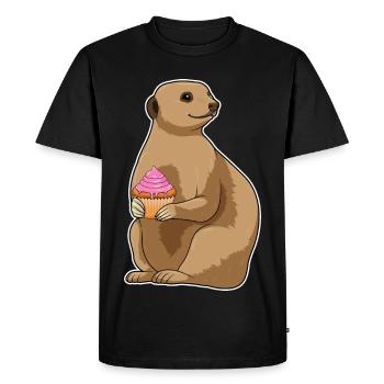 Meerkat Muffin - Men's Premium Organic T-Shirt - black - Front - Nico (187cm)