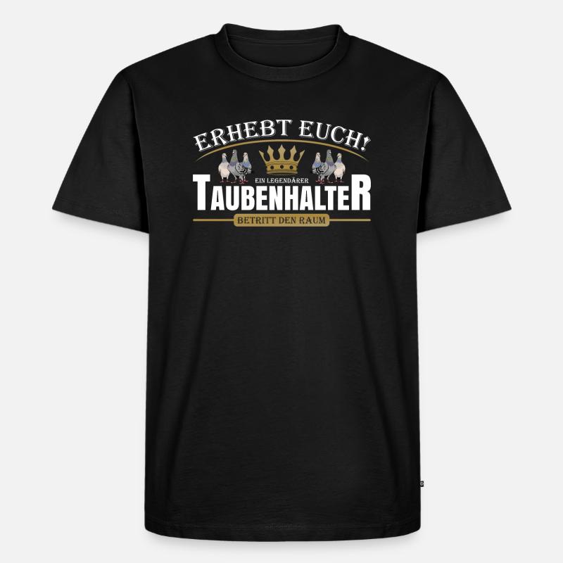 Taubenhalter - Männer Premium Bio T-Shirt - Schwarz